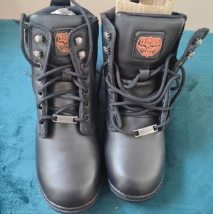 Milwaukee Leather MBL9320W Women's Black 'Wide-Width' Lace-Up Motorcycle Boots